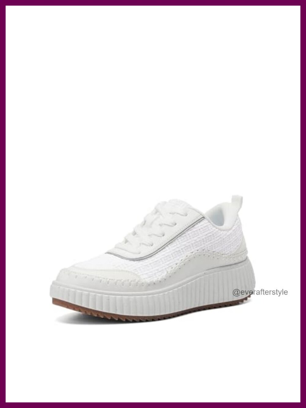 Chunky Platform Fashion Sneakers Tweed Woven Lightweight Casual Lace-Up